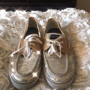 Lightly used sparkly sperrys sz 11